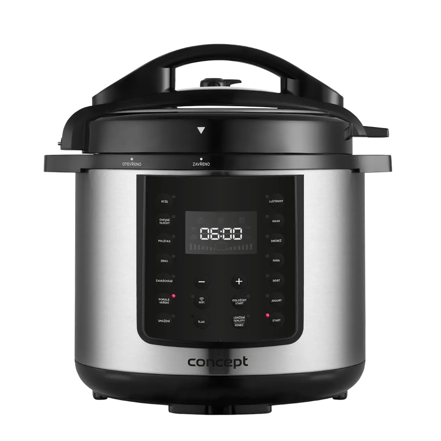 Concept CK8001 - Panela de pressão elétrica multifuncional 5,6 l 1000W/230V Wi-Fi em aço inoxidável