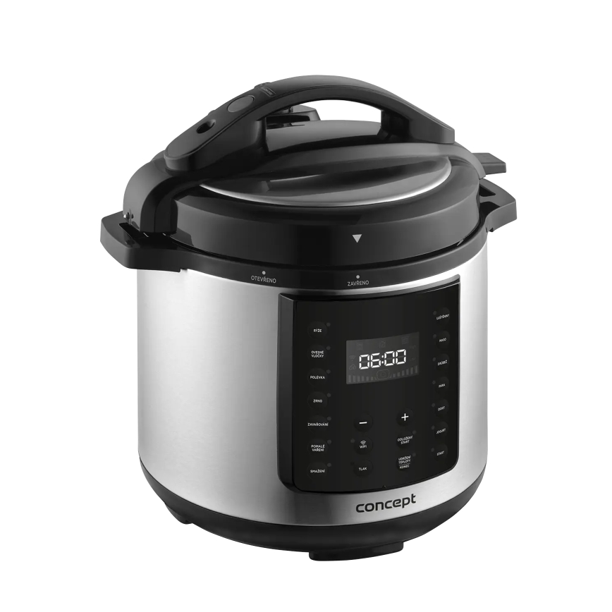 Concept CK8001 - Panela de pressão elétrica multifuncional 5,6 l 1000W/230V Wi-Fi em aço inoxidável