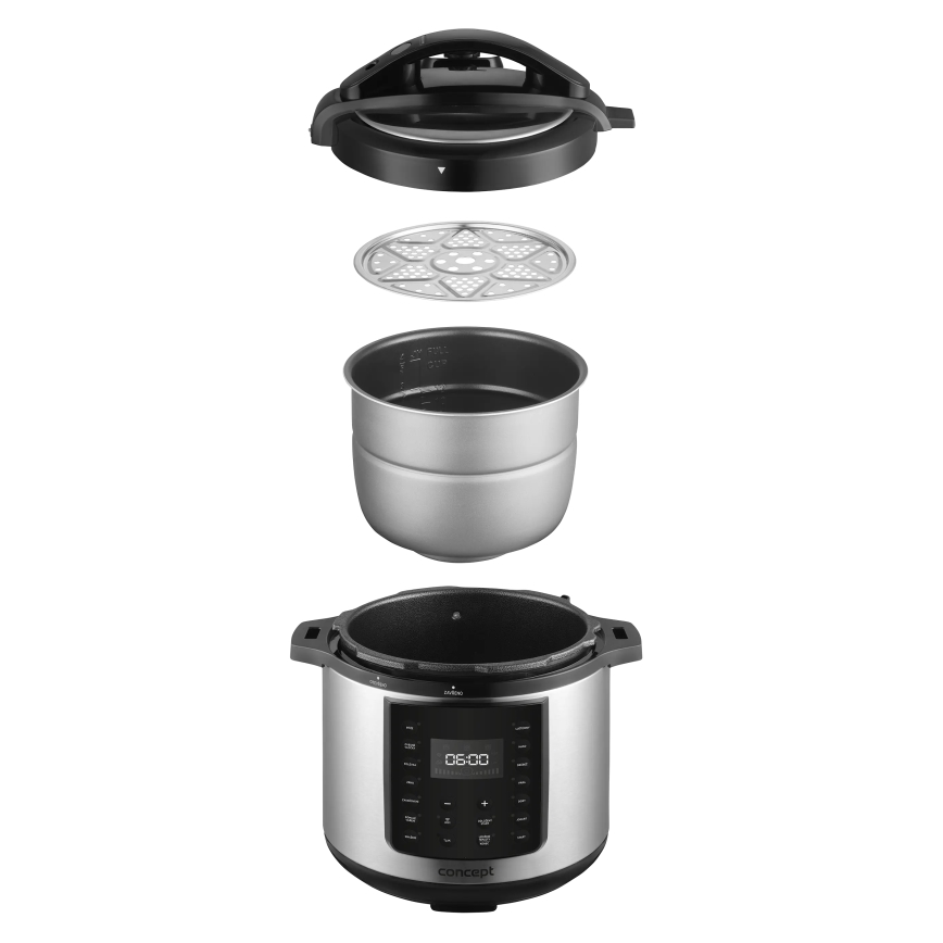 Concept CK8001 - Panela de pressão elétrica multifuncional 5,6 l 1000W/230V Wi-Fi em aço inoxidável