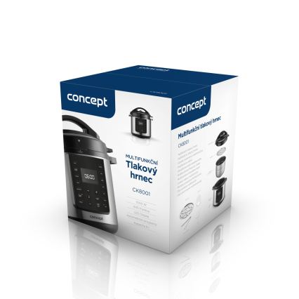 Concept CK8001 - Panela de pressão elétrica multifuncional 5,6 l 1000W/230V Wi-Fi em aço inoxidável