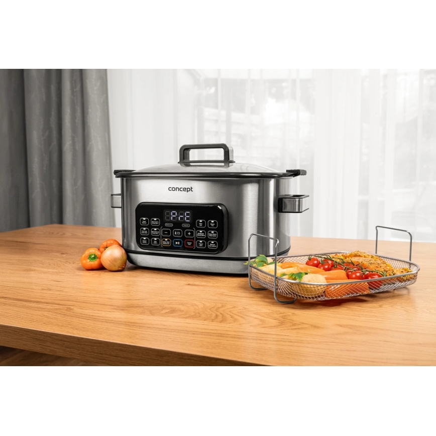 Concept CK9000 - Panela elétrica multifuncional 6 l 10 em 1 1250W/230V aço inoxidável