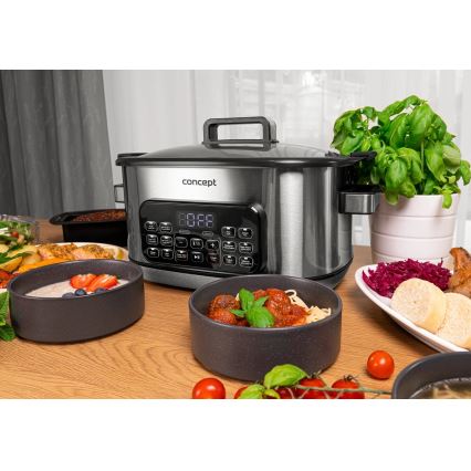 Concept CK9000 - Panela elétrica multifuncional 6 l 10 em 1 1250W/230V aço inoxidável