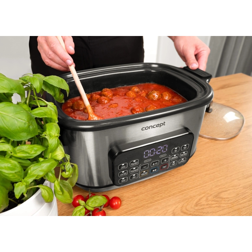 Concept CK9000 - Panela elétrica multifuncional 6 l 10 em 1 1250W/230V aço inoxidável