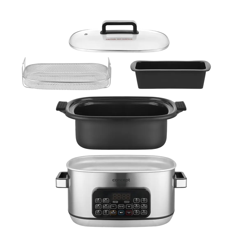 Concept CK9000 - Panela elétrica multifuncional 6 l 10 em 1 1250W/230V aço inoxidável