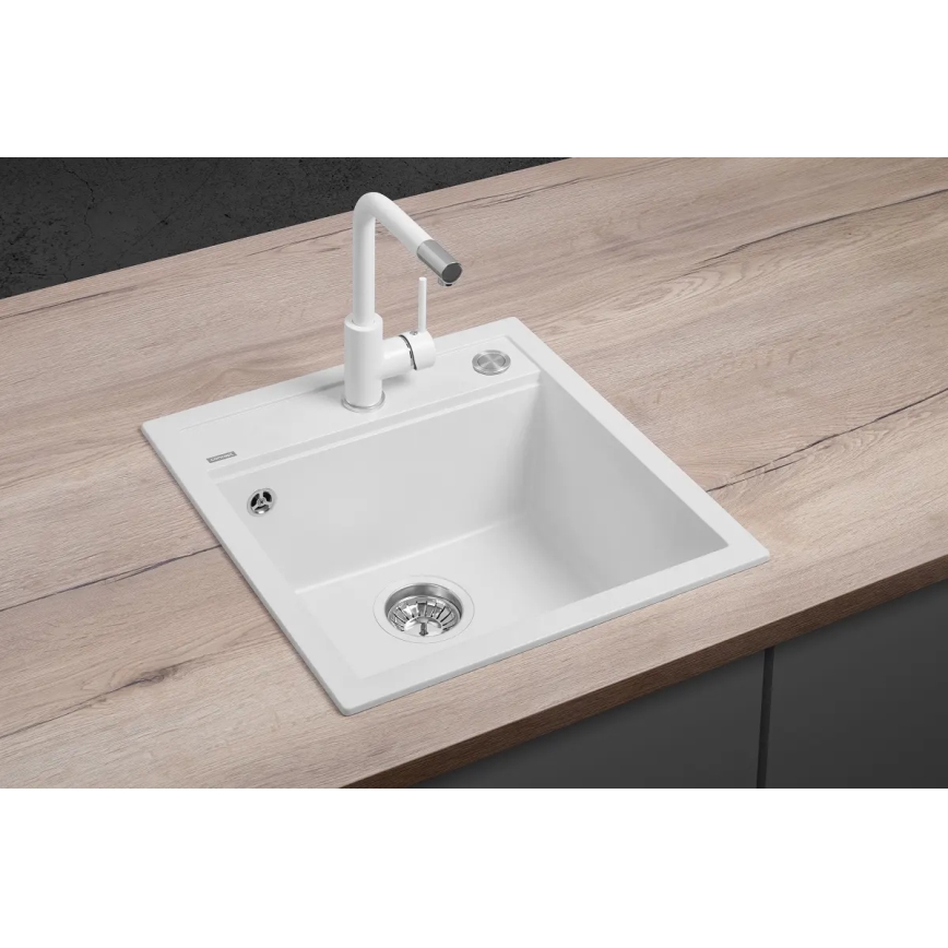 Concept DG00C50WH - Cuba de cozinha CUBIS 49x51 cm granito/branco