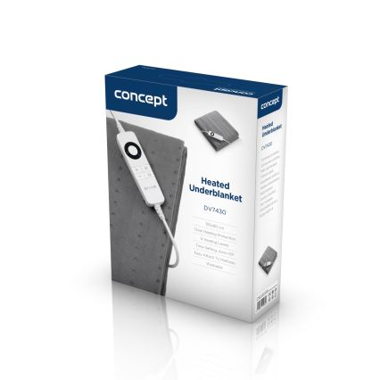 Concept DV7430 - Manta térmica elétrica 100W/230V 150x80 cm cinzenta