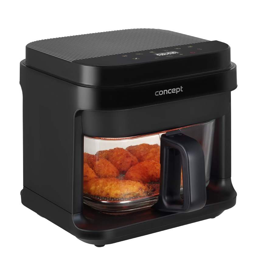 Concept FR5500 - Fritadeira de ar quente GLASS & FAST 5,5 l 1200W/230V preto