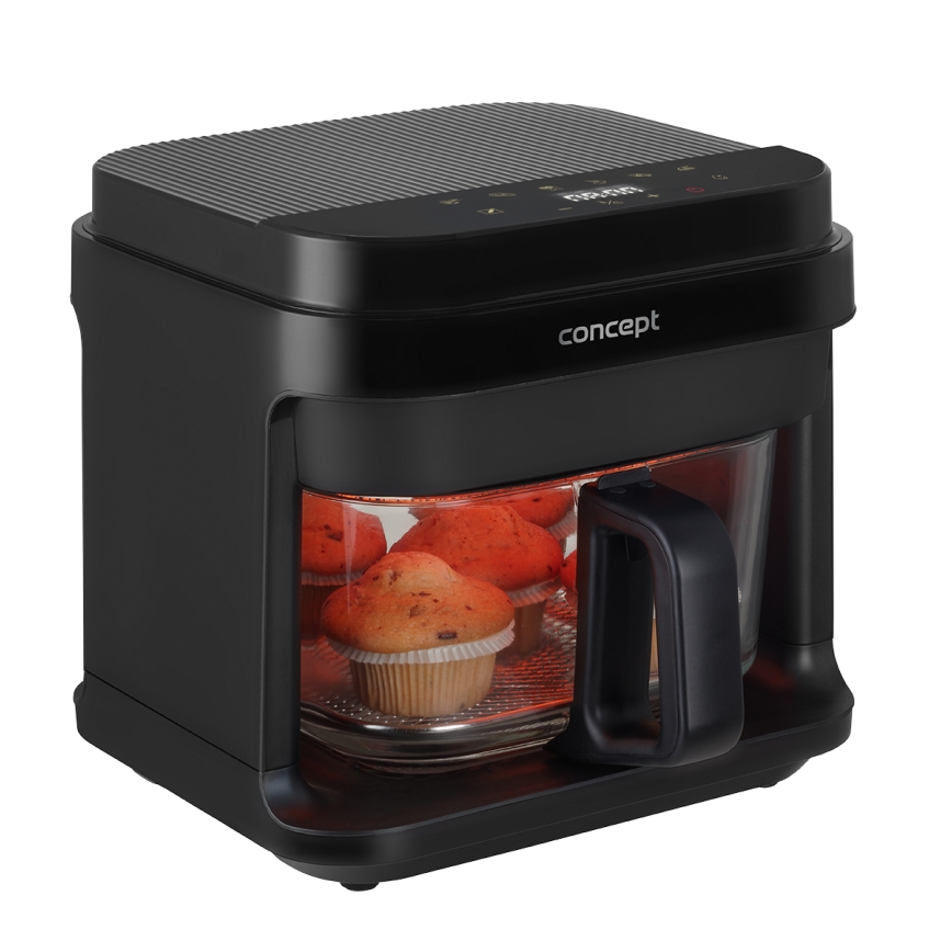 Concept FR5500 - Fritadeira de ar quente GLASS & FAST 5,5 l 1200W/230V preto