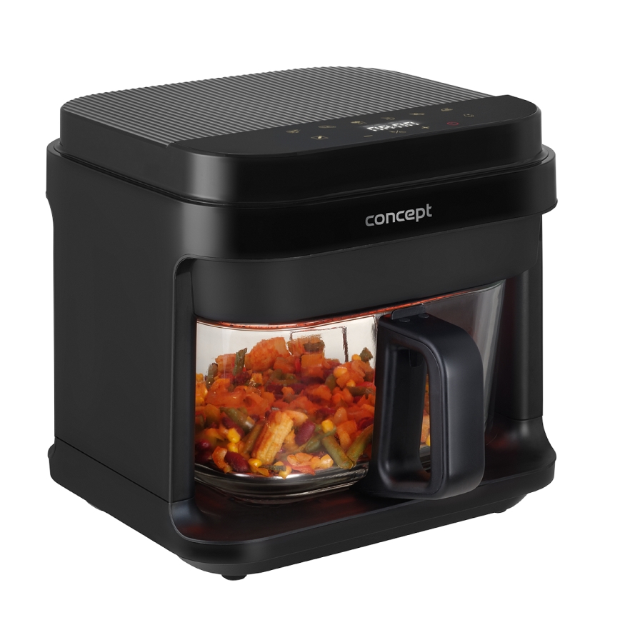 Concept FR5500 - Fritadeira de ar quente GLASS & FAST 5,5 l 1200W/230V preto