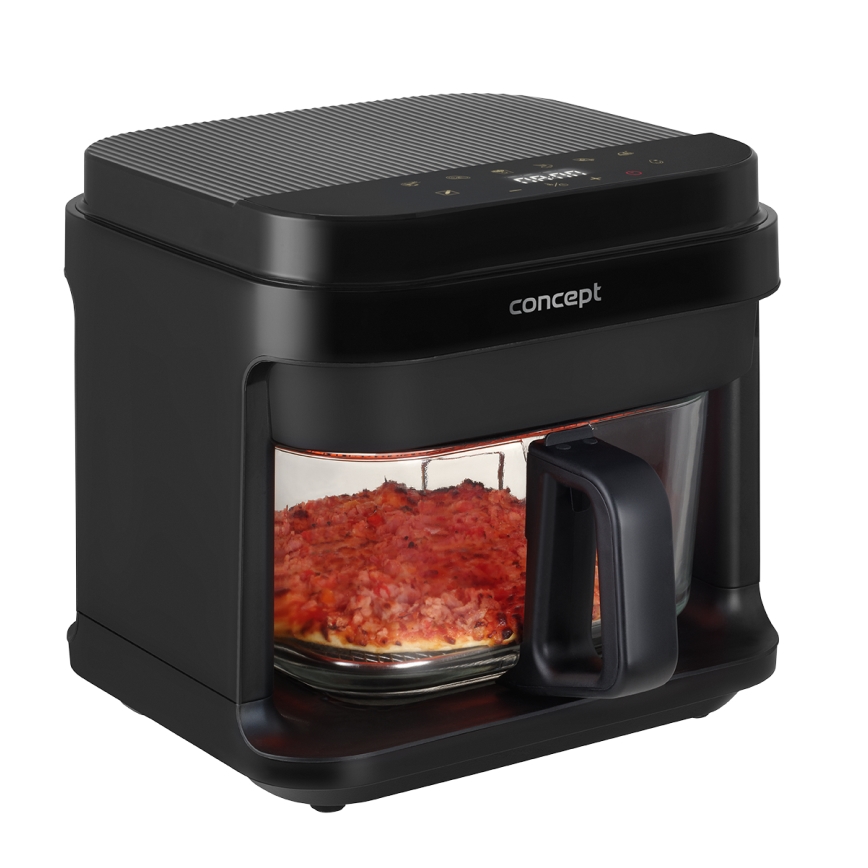 Concept FR5500 - Fritadeira de ar quente GLASS & FAST 5,5 l 1200W/230V preto