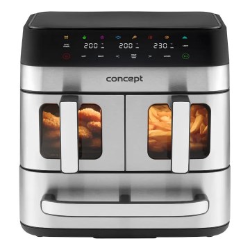 Concept FR9000 - Fritadeira a ar quente PIZZA TRIO 18,5 l 2700W/230V inox/preto