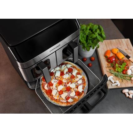 Concept FR9000 - Fritadeira a ar quente PIZZA TRIO 18,5 l 2700W/230V inox/preto