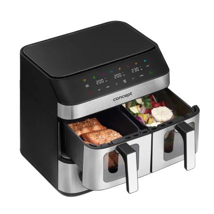 Concept FR9000 - Fritadeira a ar quente PIZZA TRIO 18,5 l 2700W/230V inox/preto