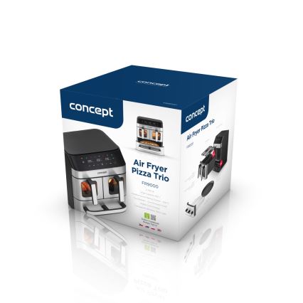 Concept FR9000 - Fritadeira a ar quente PIZZA TRIO 18,5 l 2700W/230V inox/preto