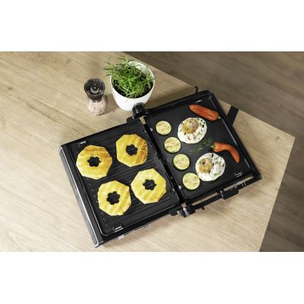 Concept ge3550 - Grelhador de contacto com sonda de temperatura 2000W/230V preto