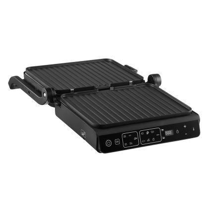 Concept ge3600 - Grelhador de contacto com sonda de temperatura GLASS 2000W/230V preto