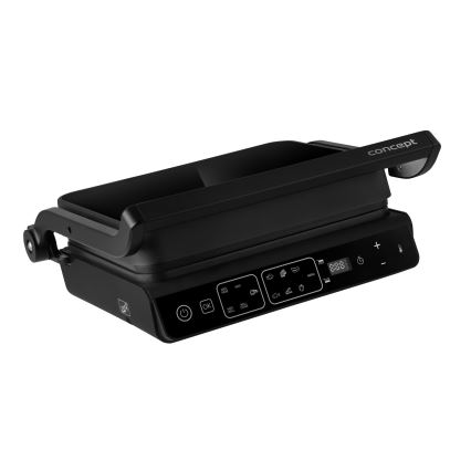 Concept ge3600 - Grelhador de contacto com sonda de temperatura GLASS 2000W/230V preto