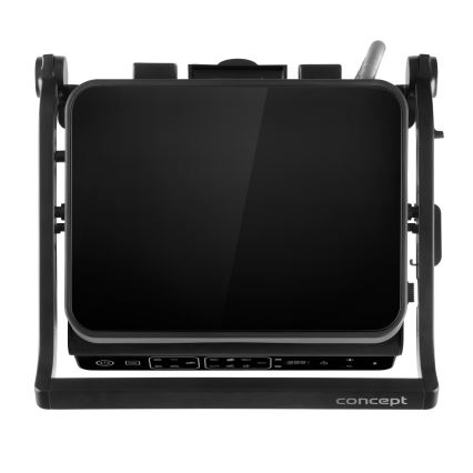 Concept ge3600 - Grelhador de contacto com sonda de temperatura GLASS 2000W/230V preto