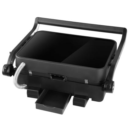 Concept ge3600 - Grelhador de contacto com sonda de temperatura GLASS 2000W/230V preto