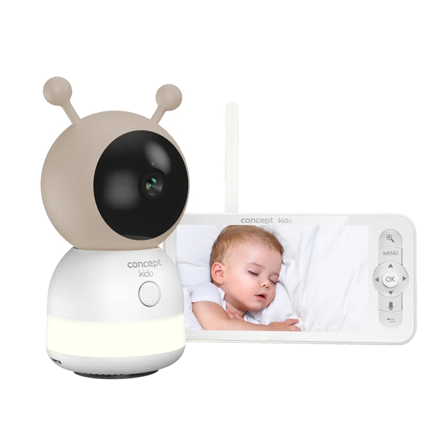 Concept KD4010 - Babá eletrónica inteligente com monitor e sensor de movimento SMART KIDO 4,5W/230V Wi-Fi bege
