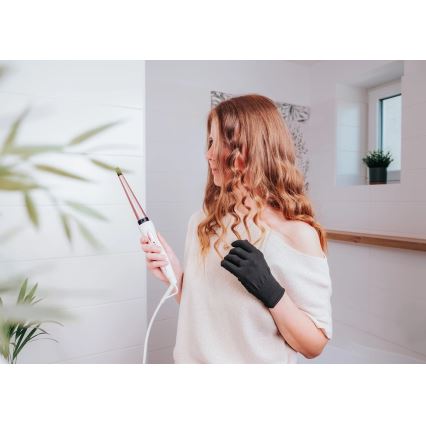 Concept KK2125 - Modelador cónico de cabelo GLAM STYLE 42W/230V branco/ouro rosé