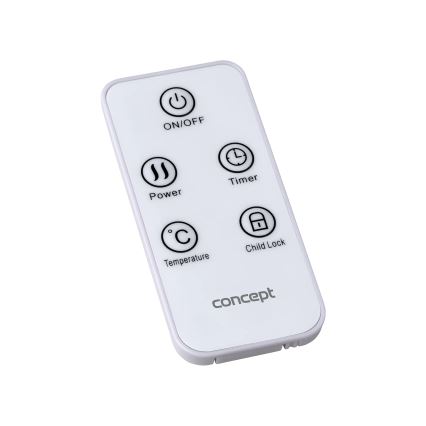 Concept KS4010 - Aquecedor eléctrico/convector 1000/2000W IP24 preto + controlo remoto