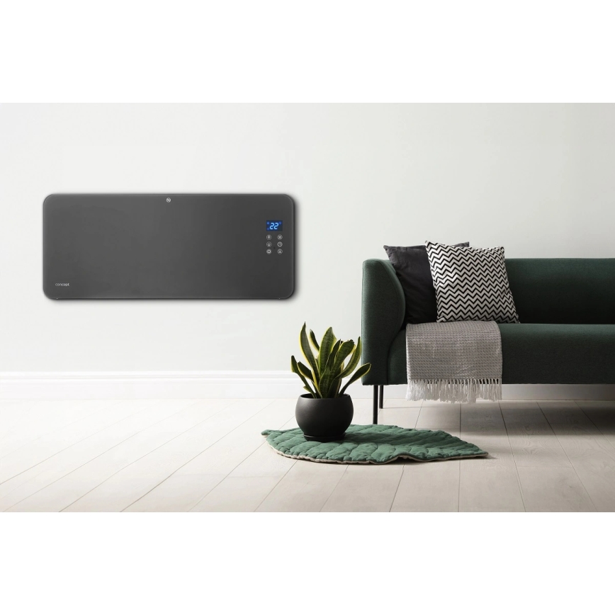 Concept KS4100 - Aquecedor elétrico inteligente/convector 1000/2000W Wi-Fi IP24 cinzento