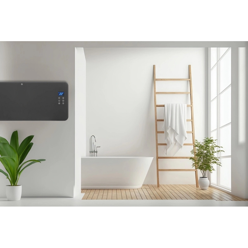 Concept KS4100 - Aquecedor elétrico inteligente/convector 1000/2000W Wi-Fi IP24 cinzento