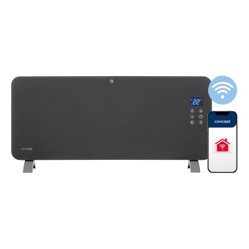 Concept KS4100 - Aquecedor elétrico inteligente/convector 1000/2000W Wi-Fi IP24 cinzento