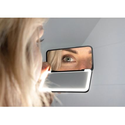 Concept KZ2020 - Espelho cosmético de bolso com LED PERFECT SKIN LED/1,5W/5V 4500-5500K 300 mAh preto