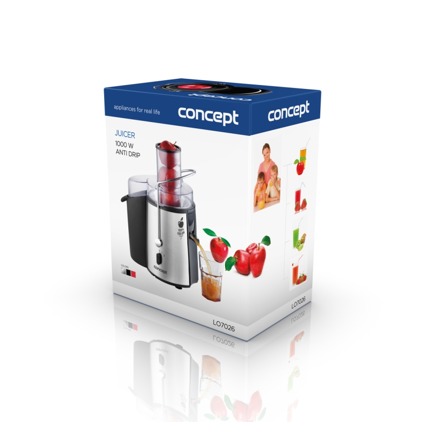 Concept LO7026 - Centrífuga para sumos 1000W/230V preta/inox