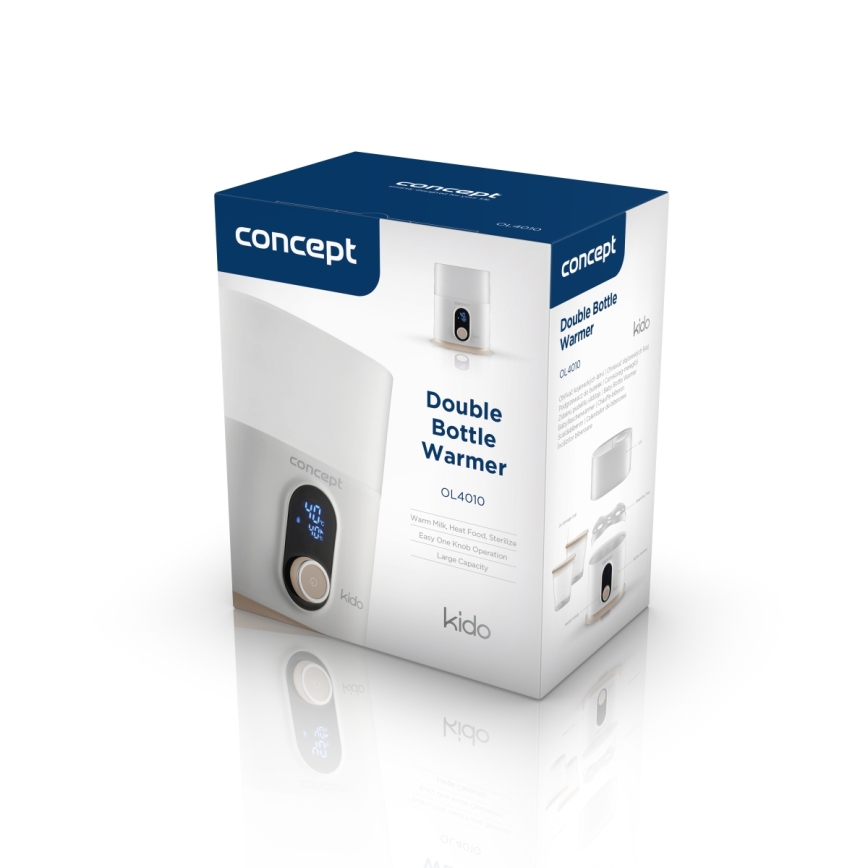 Concept OL4010 - Aquecedor de biberões 3 em 1 KIDO 200W/230V branco