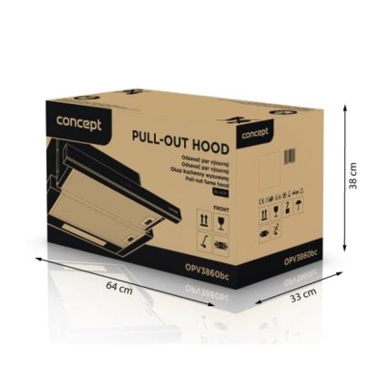 Concept OPV3860bc - Exaustor telescópico 60 cm preto