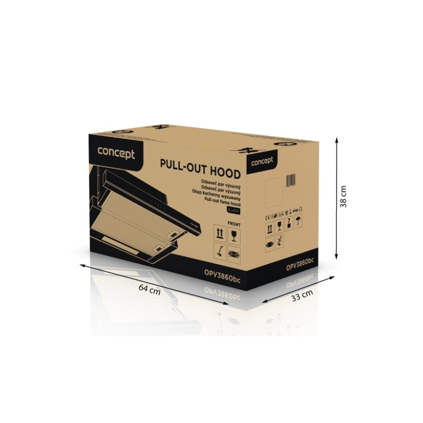 Concept OPV3860bc - Exaustor telescópico 60 cm preto