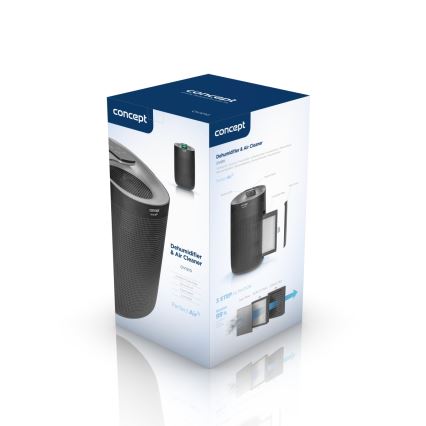 Concept OV1210 - Desumidificador e Purificador de Ar PERFECT AIR 1 l 45W/230V preto
