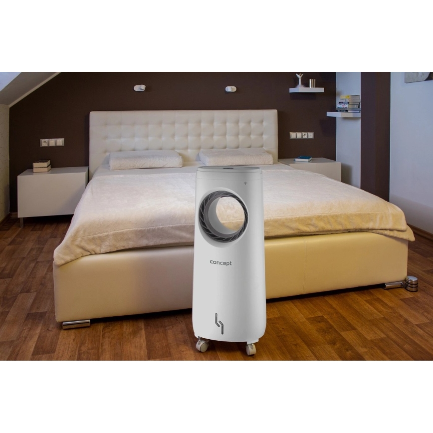 Concept OV5220 - Arrefecedor de ar portátil multifuncional 4 em 1 5 l 80 W/230 V branco + comando remoto