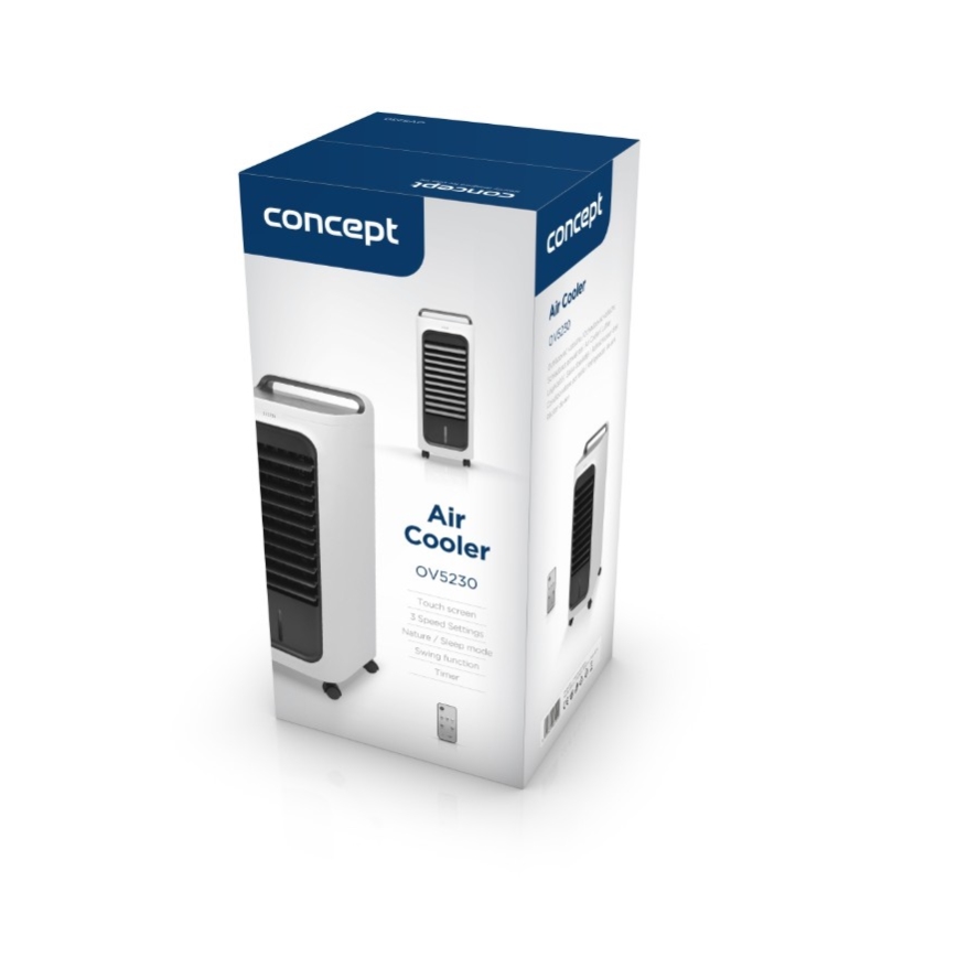 Concept OV5230 - Arrefecedor de ar portátil 2 em 1 6 l 80W/230V branco + controlo remoto