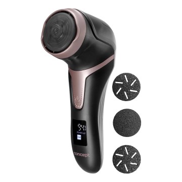 Concept PN3020 - Lima eléctrica para calcanhares PERFECT SKIN 5V 1200 mAh IPX6 preto/ouro rosé