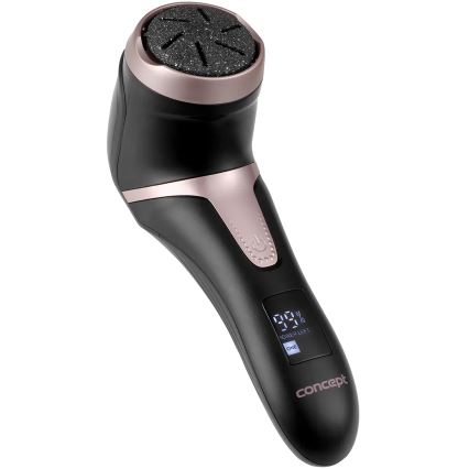 Concept PN3020 - Lima eléctrica para calcanhares PERFECT SKIN 5V 1200 mAh IPX6 preto/ouro rosé