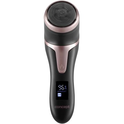 Concept PN3020 - Lima eléctrica para calcanhares PERFECT SKIN 5V 1200 mAh IPX6 preto/ouro rosé