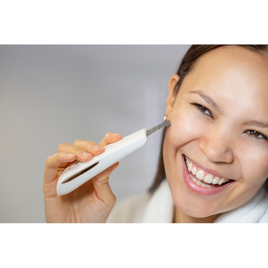 Concept PO2030 - Espátula ultra-sónica para cosméticos PERFECT SKIN 2,5W/5V USB 600 mAh branco