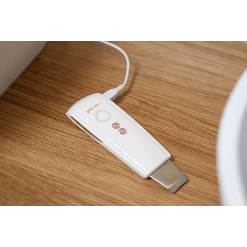 Concept PO2030 - Espátula ultra-sónica para cosméticos PERFECT SKIN 2,5W/5V USB 600 mAh branco