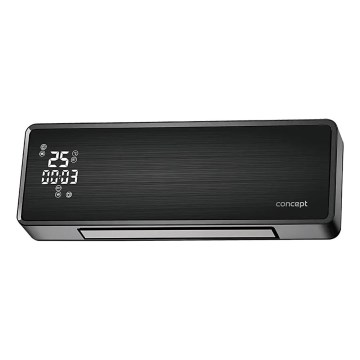 Concept QH4001 - Aquecedor elétrico 1000/2000W IP22 preto + controlo remoto