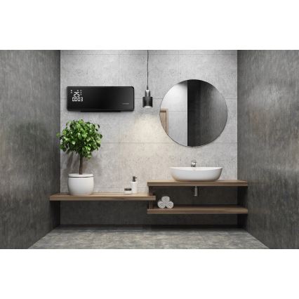 Concept QH4001 - Aquecedor elétrico 1000/2000W IP22 preto + controlo remoto