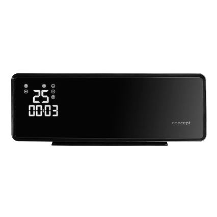 Concept QH4001 - Aquecedor elétrico 1000/2000W IP22 preto + controlo remoto