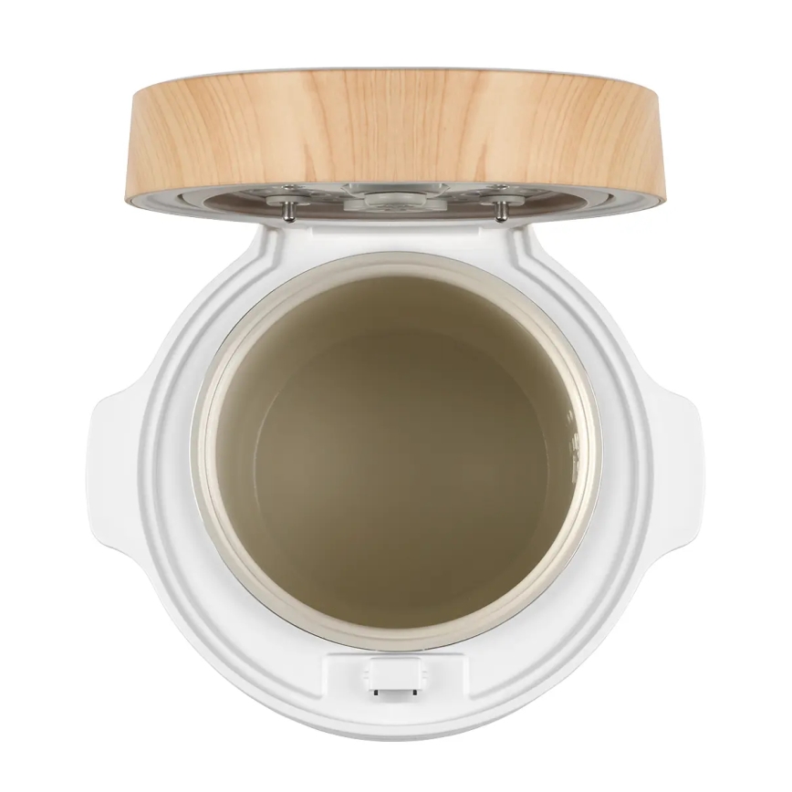 Concept RE3030 - Panela elétrica de arroz digital 2 em 1 380W/230V 1,5 l branca/acabamento em madeira