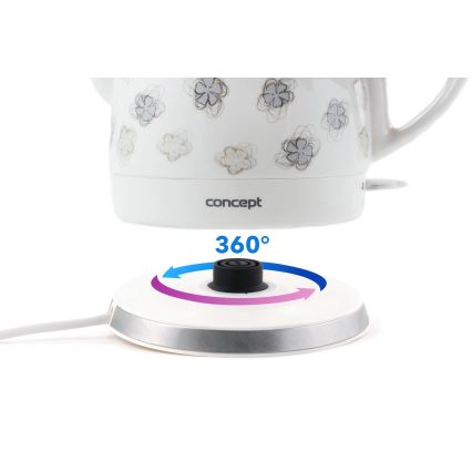 Concept RK0010ne - Chaleira elétrica rápida 1 l 1100W/230V branca/cerâmica