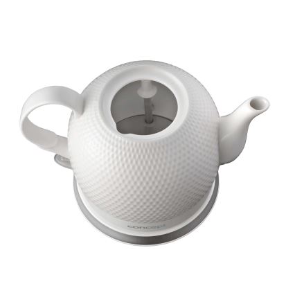 Concept RK0050 - Chaleira elétrica de fervura rápida 1,2 l 1000W/230V branca/cerâmica