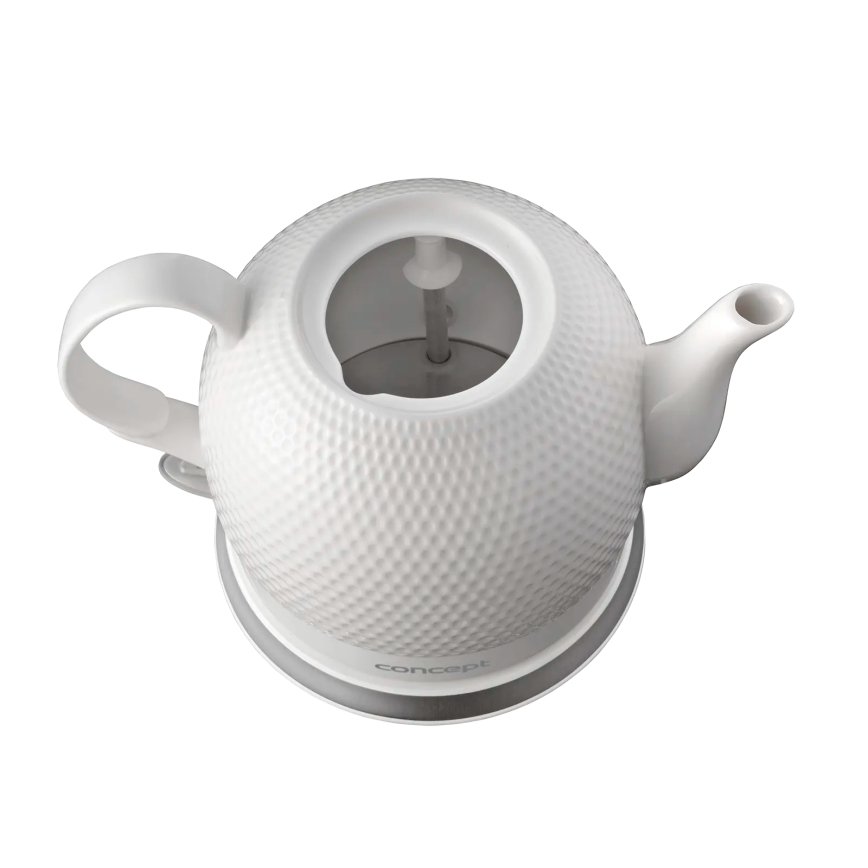 Concept RK0050 - Chaleira elétrica de fervura rápida 1,2 l 1000W/230V branca/cerâmica