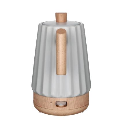 Concept RK0091 - Chaleira elétrica 1,5 l 1500W/230V cinza claro/acabamento em madeira/cerâmica